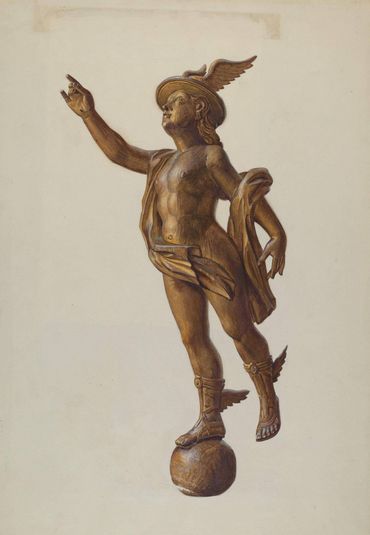 Wooden "Mercury" Figure