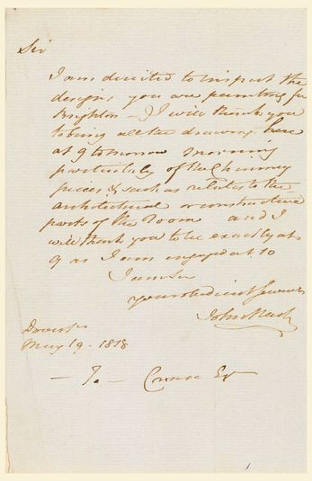 Letter from John Nash regarding Brighton Pavilion