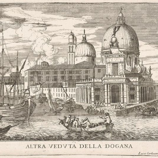 Plate 61: View of the customs house (Dogana da Mar) at the confluence of the Grand Canal and Giudecca Canal, Venice, 1703, from "The buildings and views of Venice" (Le fabriche e vedute di Venezia)