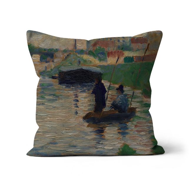 View of the Seine, Georges Seurat Cushion Smartify Essentials