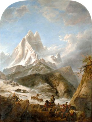 View of the Pic du Midi d'Ossau in the Pyrenees, with Brigands