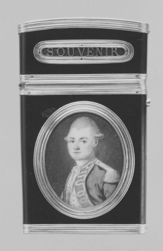 Souvenir with portrait of a man, said to be Lieutenant d'Alézac