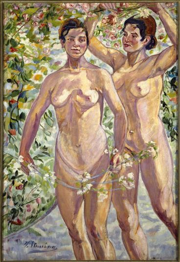 Young Women with Flowers