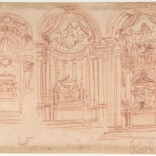 Design for a Catafalgue Used on the Occasion of the Canonization of Saint Mary Magdalen de' Pazzi, Florence, 1669.