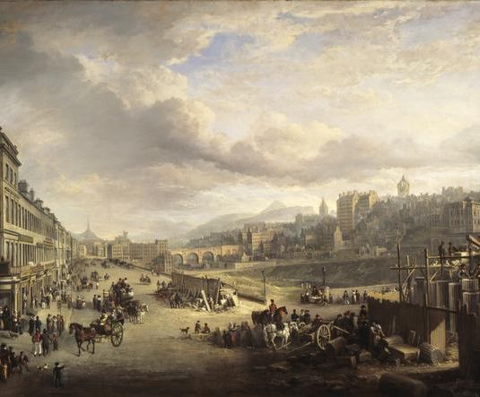 Princes Street with the Commencement of the Building of the Royal Institution
