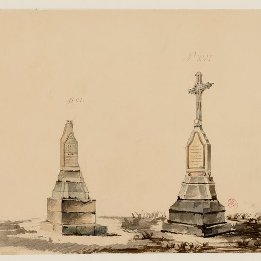 Le cimetière des Saints-Innocents, copie de croix d'après le dessin de Bernier, n°7 et n°16.