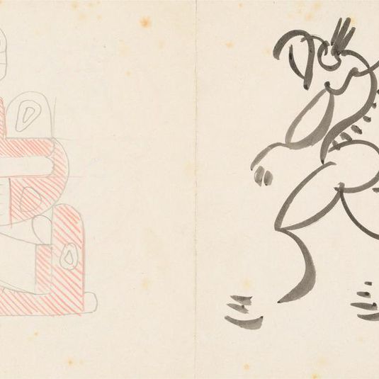 Two Dancing Figures and Five Studies for a Mother and Child Grouping