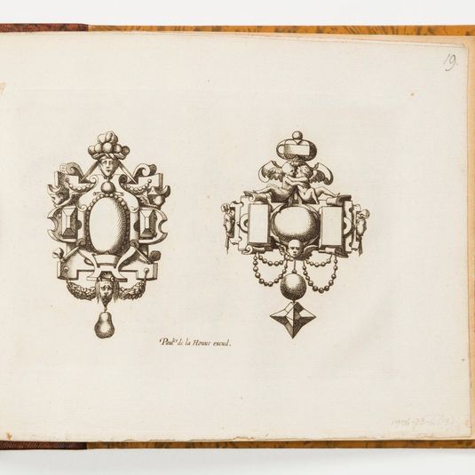 Plate 19, from Livre de bijouterie (Book of Designs for Goldsmiths and Jewelers)