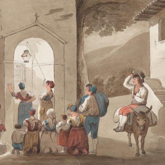 After Pinnelli - Group of Peasants Outside a Church