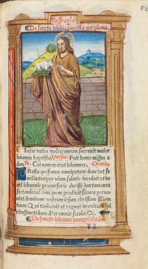 Printed Book of Hours (Use of Rome):  fol. 98r, St. John the Baptist
