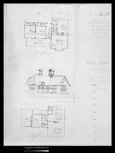Design for Bracketed American Farm House, Design XVII from The Architecture of Country Houses