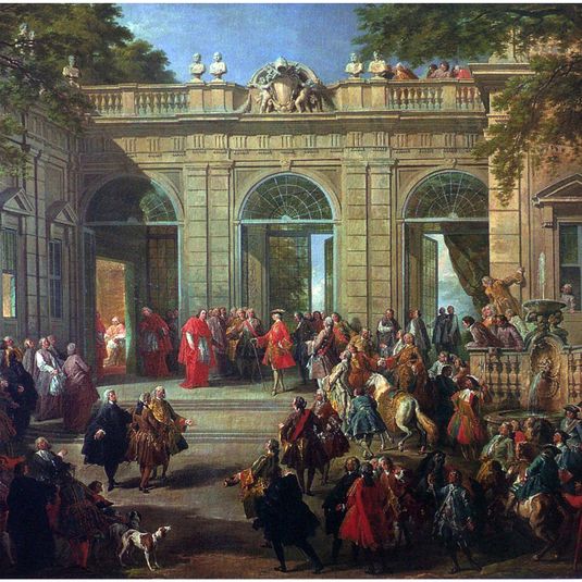 Charles of Bourbon Visiting Pope Benedict XIV at the Coffee House del Quirinale