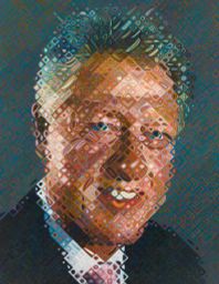 Visual Description of William J. Clinton by Chuck Closeand Visual Description tour of select portraits in America’s Presidents