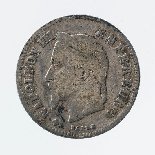 Pièce de 20 centimes en argent de Napoléon III, 1866