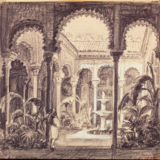 Exposition de 1867 : cour intérieure du palais du Bey de Tunis