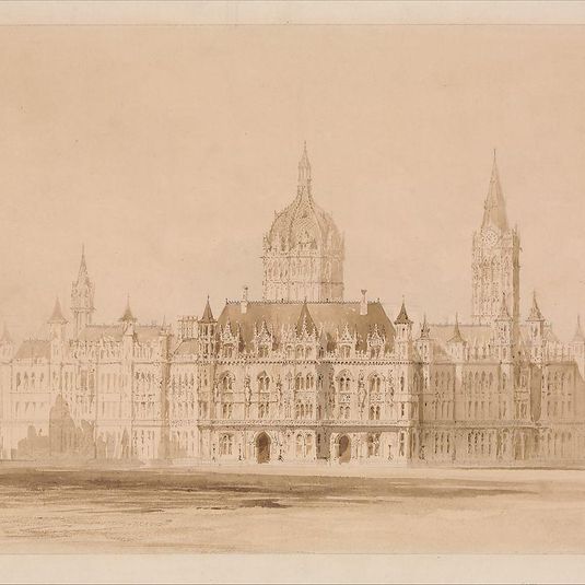 Competition Drawing for the Manchester Town Hall