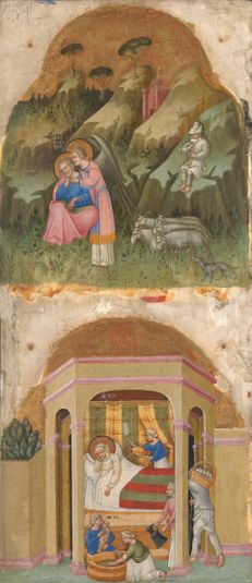 The Angel appearing to Saint Joachim and (below) The Birth of the Virgin