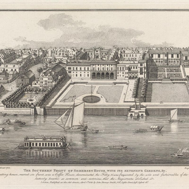 The Southern Front of Somerset House, with its Extensive Gardens