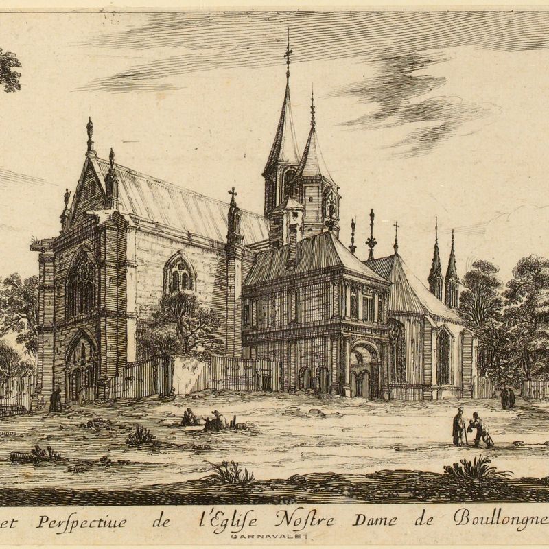 Veües et perspective de l'église Notre-Dame de Boulogne.