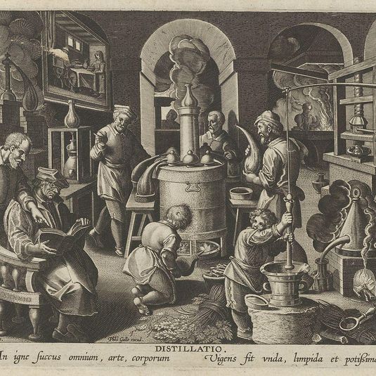New Inventions of Modern Times [Nova Reperta], The Invention of Distillation, plate 7