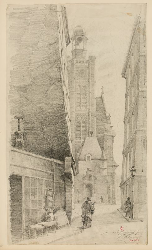 Rue de la Montagne Sainte Geneviève et église Saint Etienne du Mont, 1888