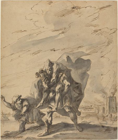 Aeneas Carrying Anchises from Burning Troy
