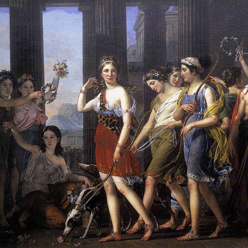 The fair anthia leading her companions to the temple of diana in ephesus