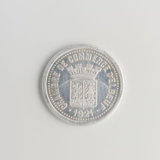 Bon pour 10 centimes de franc de la chambre de commerce d'Elbeuf, 1921