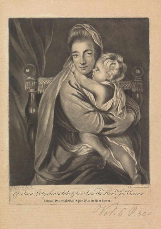 Caroline Curzon (née Colyear), Lady Scarsdale and Her Son, Honourable John Curzon