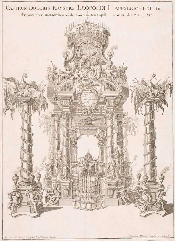 Trauergerüst für Kaiser Leopold I. in der Augustinerkirche in Wien, 1705