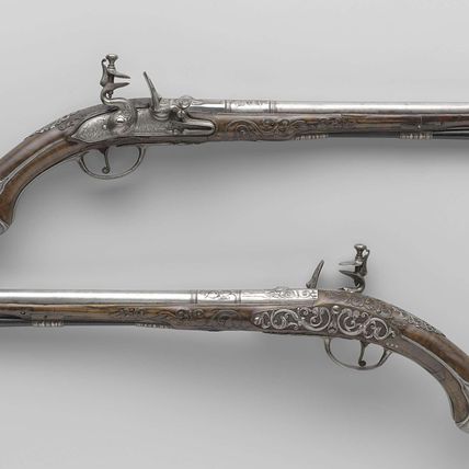 Pair of flintlock pistols