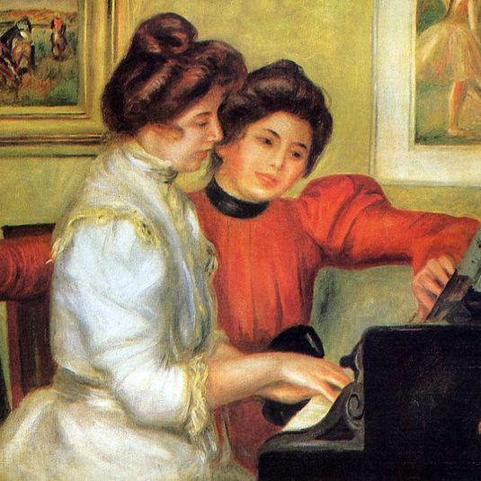 Yvonne y Christine Lerolle al piano