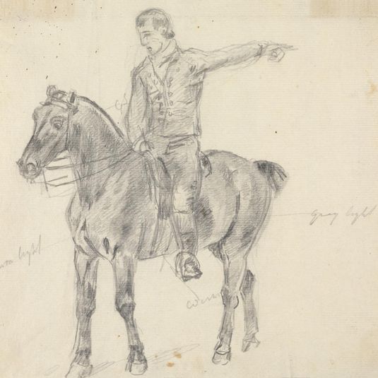 Figure on Horseback Facing Left