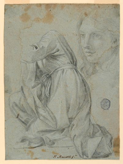 Studies: The Cloth of a Kneeling Woman. The Head of a Young Woman