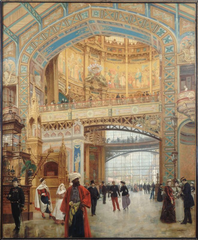 Le dôme central de la galerie des machines à l'exposition universelle de 1889.