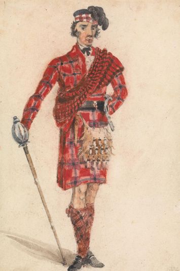Scotsman with Sword; Modern Dress of a Highland Chieftan