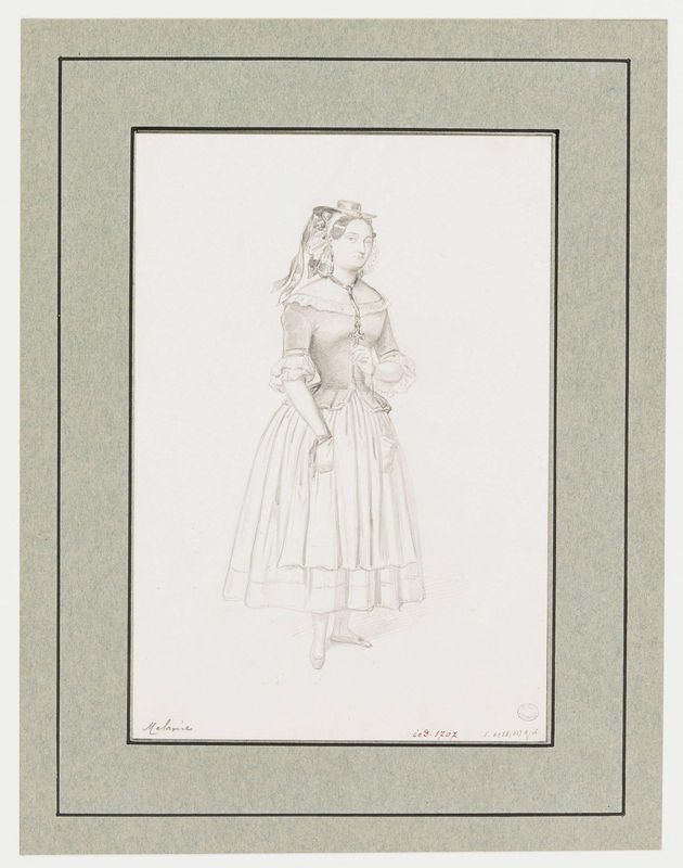 Portrait de l'actrice Marie Jeanne Prieur dite Mademoiselle Mélanie (?-1879)
