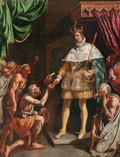 Saint Louis, roi de France, distribuant les aumônes