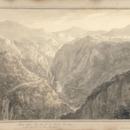Views in England, Scotland and Wales: Scene from the Inn at Devil's Bridge with the Fall of the Rhydal
