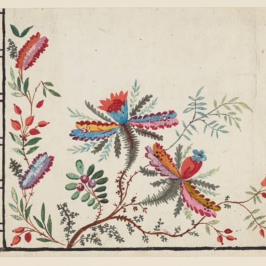 Design for Embroidery, Corner of Gentleman's Waistcoat