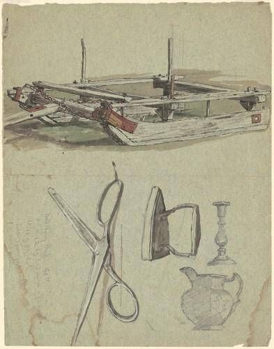 Studies of a Sled and Various Household Objects