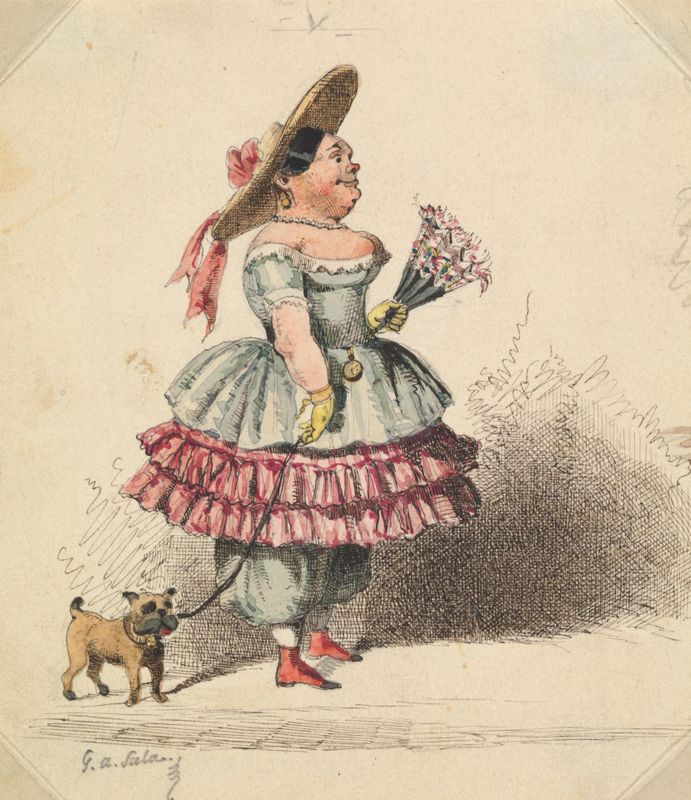 Grotesque Maiden with Dog