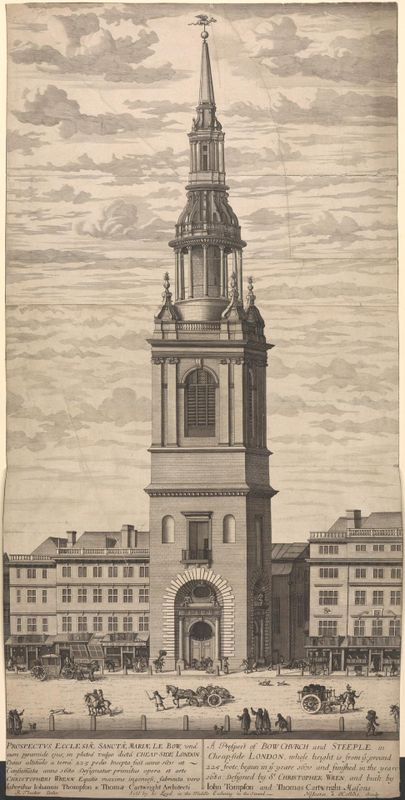 A Prospect of Bow Church and Steeple in Cheapside