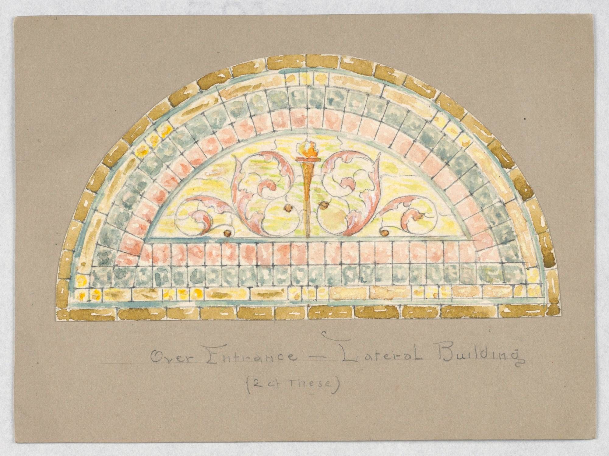 Design for Stained Glass Window: Over Main Entrance - Lateral Building, Carnegie Hall, New York, NY