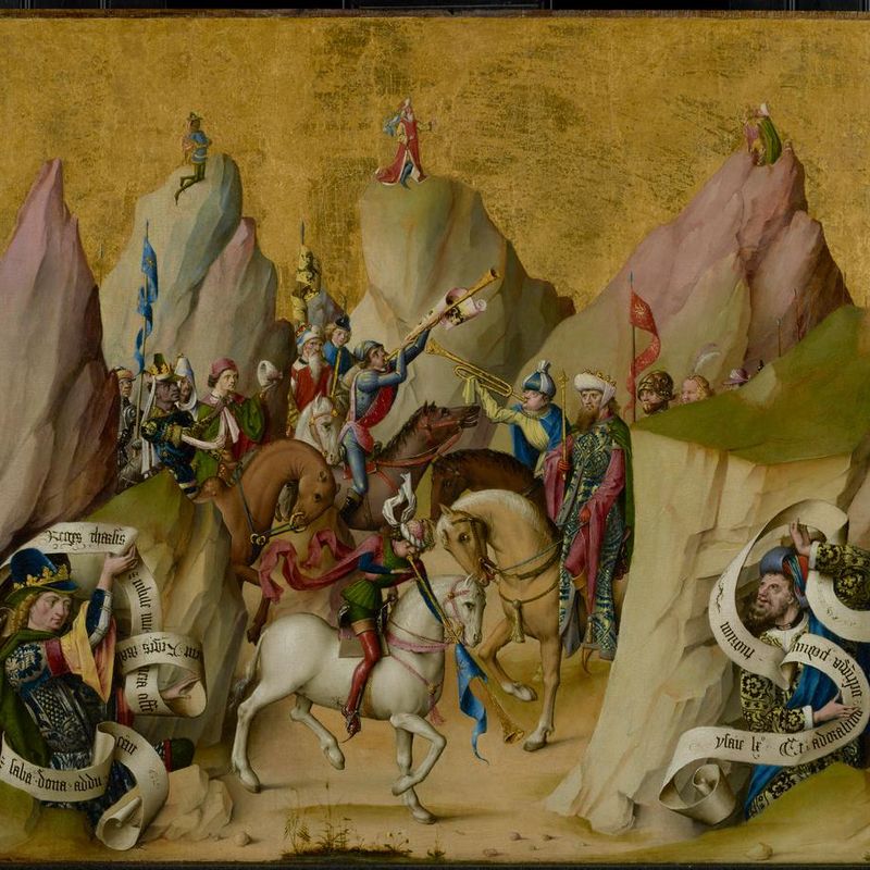 The Meeting of the Three Kings, with David and Isaiah (recto); The Assumption of the Virgin (verso)