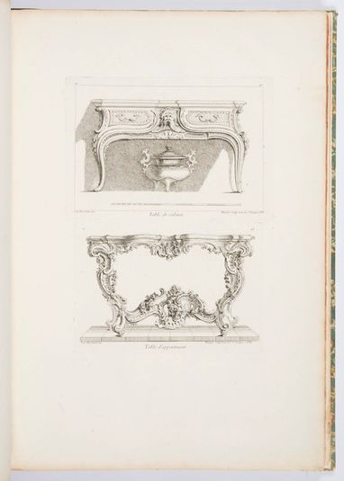 Table d'appartement, 7th Plate [Design for a Table], pl. 48 in Oeuvre de Juste-Aurele Meissonnier