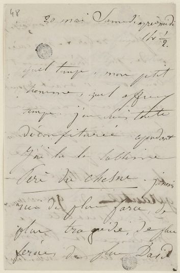 Juliette Drouet à Victor Hugo, samedi après midi 1h1/2 1848