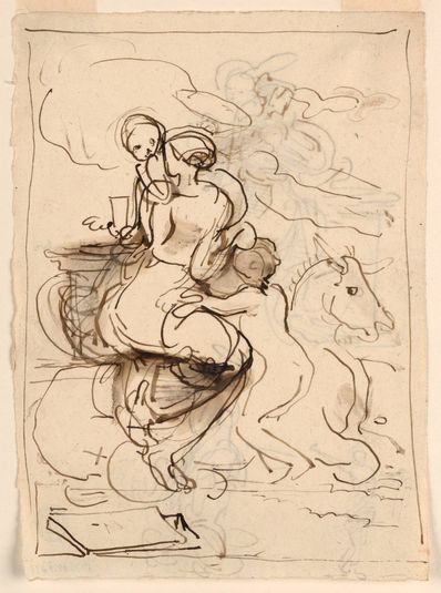 Sketches of the Virgin with the Child and a Saint