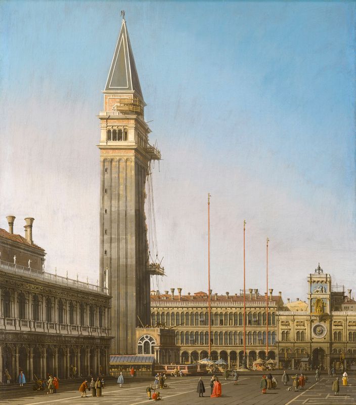 The Piazzetta, Venice, with the Campanile under Repair
