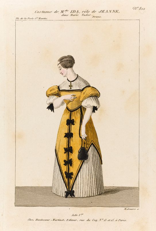 Costume de Melle Ida dans le rôle de Jeanne dans Marie Tudor